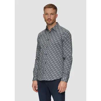 Pánská košile s.Oliver pánská košile s dlouhým rukávem šedá Velikost: L