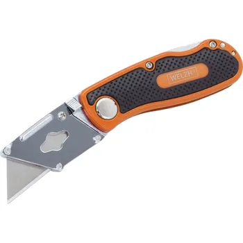 Pracovní nůž Skládací nůž s výměnnou čepelí, 5 + 1 čepel, oranžový, Welzh (Welzh Werkzeug)