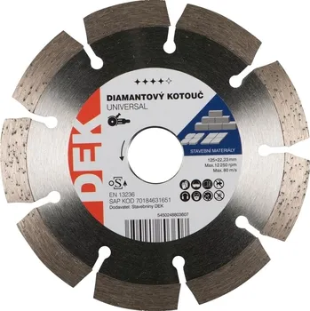 Řezný kotouč Kotouč řezný DIA DEK UNIVERSAL BLUE 125×22,23 mm