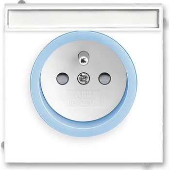 vypínač Zásuvka 230 V jednonásobná ABB Neo IP 40 popisové pole bílá, ledová modrá