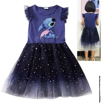 Dívčí šaty Lilo & Stitch Letní dívčí šaty s motivem "Lilo & Stitch" Barva: modré, Velikost: 120/5-6 let