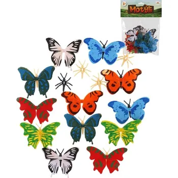 Figurka Zvířata motýli 7-8cm plastové figurky zvířátka mix set 12ks v sáčku