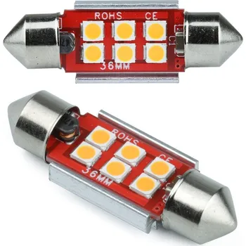 Žárovka Interlook Auto LED žárovka C5W 6 SMD 3535 CAN BUS oranžová 36 mm