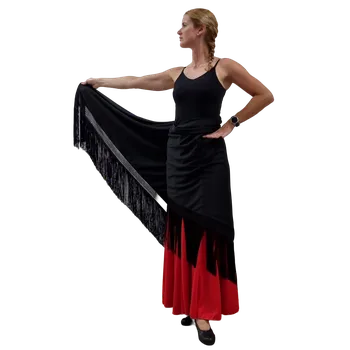 Kastaněta Happy Dance,Mantón hedvábný E4764, černá UNI