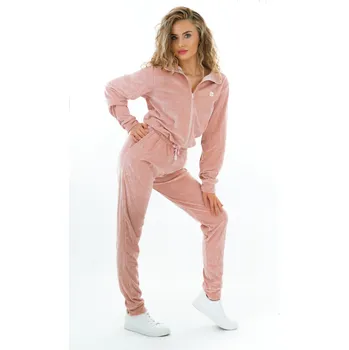 Dámský overall Dendy Dámský overal plyšový dlouhý Pink Velikost: L