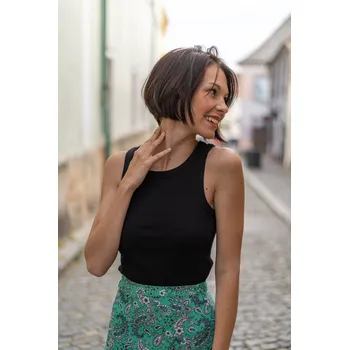 Hailys dámský žebrovaný top Bella black Velikost: XXL