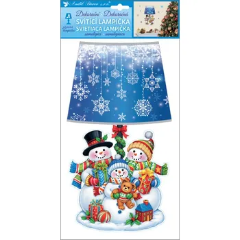Samolepící dekorace LED lampička samolepicí - Sněhuláci