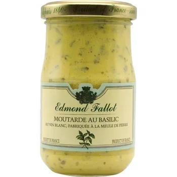 Hořčice Edmond Fallot Dijonská hořčice s bazalkou jemná 105g - sklo
