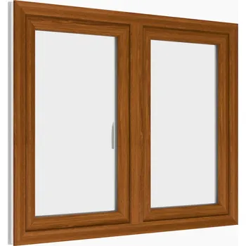 Okno plastové okno 120x90 cm, dvoukřídlé, zlatý dub/bílé, PREMIUM 6000 (rozměr 120x90 cm, otevírací a výklopné, bez středového sloupku)