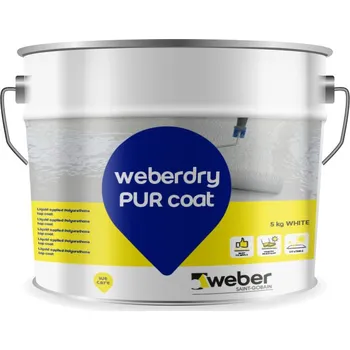 Hydroizolace Nátěr vrchní weberdry PUR coat RAL 7035 5 kg