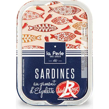 La Perle des Dieux La Perle Francouzké sardinky "Label Rouge" s Espelette paprikou 115g