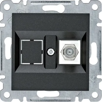 Elektrická zásuvka Zásuvka F-konektor jednonásobná Hager Lumina černá