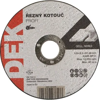 Řezný kotouč Kotouč řezný DEK PROFI 125×22,23 mm 2,5 mm