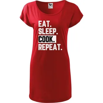 Dámské tričko DOBRÝ TRIKO Dámské tričko/šaty s potiskem Cook Velikost: M, Barva: Červená