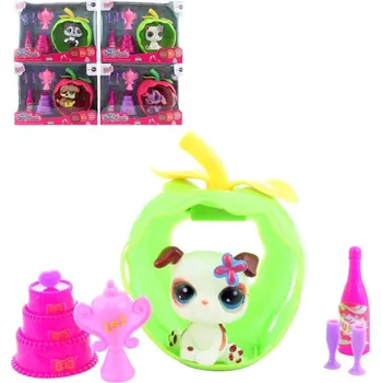 Figurka Zvířátko set s domečkem ovoce a doplňky na baterie Světlo 4 druhy