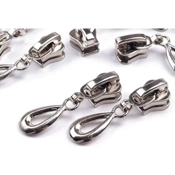 Zip Jezdec aretační 5mm ke kostěným zipům slza stříbrná