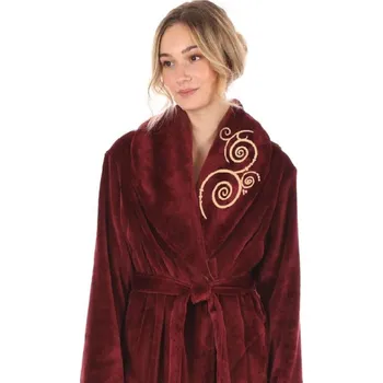 Dámský župan Župan ORIENT s výšivkou 26 56 vínový vyroben v Česku - Expedujeme IHNED - L