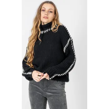 Vero Moda dámský svetr New Cream s rolákovým límcem černý Velikost: M