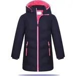 Dívčí zimní kabát Kugo KB2380 tmavě modrá / růžová