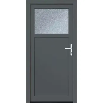 Vchodové dveře SOFT vchodové plastové dveře 1/3 sklo, antracit/bílá, 98x198 (vedlejší vchodové plastové dveře 98x198)