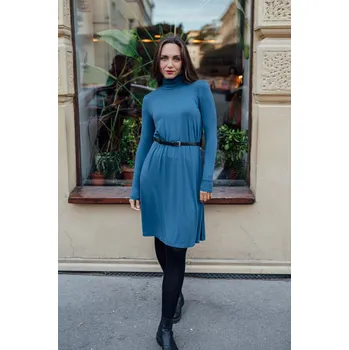 Dámské šaty Rolákové bamboo šaty Cecile rozšířené ocelově modré Velikost: XS