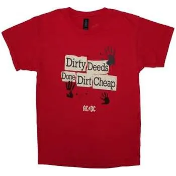 Merch AC/DC: Ac/dc Kids T-shirt: Dirty Deeds Done Dirt Cheap (9-10 Years) 9-10 let