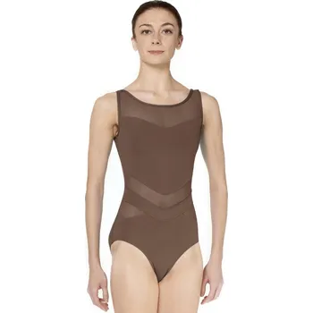 Body Lulli,Baletní trikot se síťkou LUB821, moka XL