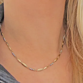 Náhrdelník Luxusní zlatý náhrdelník z kombinovaného zlata 6,20g Zlato 14k(585/1000)