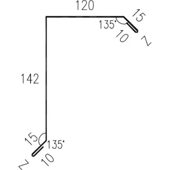 Střešní lemovaní Lemování okraje RS312S SP35 2V16A 0,50mm 2bm