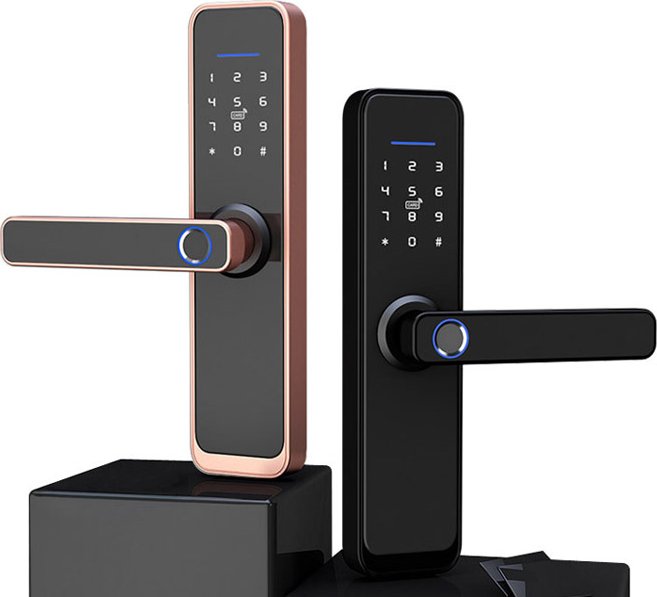 LURECOM PST X2 TuyaSmart - chytrý, elektronický WiFi zámek se čtečkou otisků prstů, čtečka karet RFID, vstupní kódová klávesnice