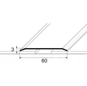 Podlahová lišta Přechodová lišta nerez 60 mm Délka: 100 cm, Barevnice - lišty: nerez leštěná
