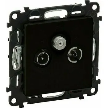 Elektrická zásuvka Zásuvka anténní průběžná Legrand Valena Life TV/R/SAT černá