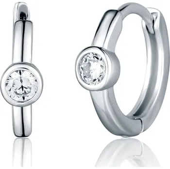 Náušnice Zlatnictví Helios Stříbrné kroužky a kamínek