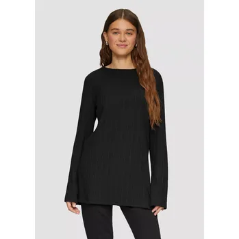 Dámské tričko s.Oliver dámské prodloužené triko s dlouhým rukávem černé Velikost: XL