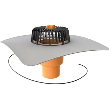 Elektricky vyhřívaná svislá střešní vpusť TOPWET s PVC límcem průměr 110 mm