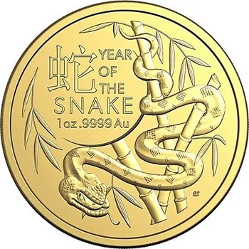 Zlatá mince Lunární série Year of the Snake (Rok hada) 1 Oz 2025 (Lunar RAM)