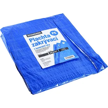 Krycí plachta Plachta zakrývací STANDARD 80 g/m2 modrá/stříbrná 4×5 m