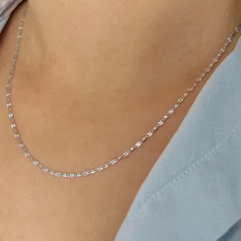Řetízek Zlatý zdobený řetízek 2mm z bílého zlata 1,15g 40cm Unisex Zlato 14k(585/1000)