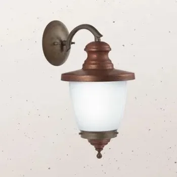 Venkovní osvětlení Il Fanale Il Fanale Venezia 248.09 venkovní nástěnné mosazno-měděné svítidlo s lucernou E27 Typ stínítka: bublinkové sklo