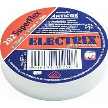 Izolační páska Páska elektroinstalační Anticor 202 Electrix Superflex bílá 25 mm