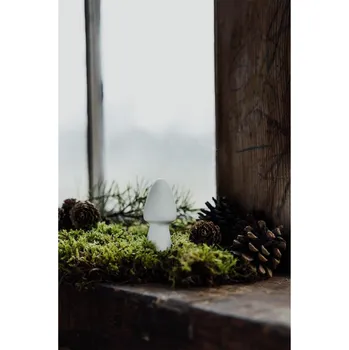 Vánoční dekorace STOREFACTORY Keramická dekorace/houba BOHULT V.6cm bílá