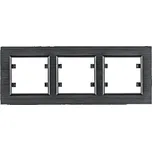 Rámeček Hager Lumina Passion trojnásobný horizontální černý hliník