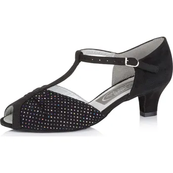 Dámská sálová obuv Freed of London,Coral - taneční obuv CORAL, černá / černá s glitr 35