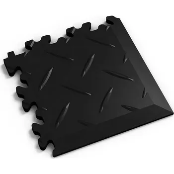 pvc podlaha Dlaždice rohová Fortelock Machine industry diamant BLACK
