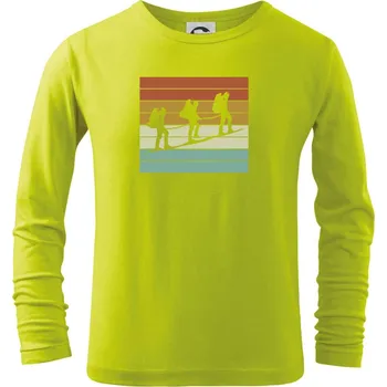 Vintage výprava - Triko dětské Long Sleeve - 104-110cm / 3-4 roky ( Limetková )