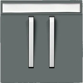 vypínač a zásuvka Kryt spínač dvojitý s popisovým polem ABB Neo grafitová, ledová bílá