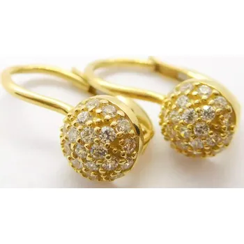 Náušnice Klenoty Budín Dámské klasické zlaté náušnice se zirkony na patent 585/2,53gr HK2295 (Klenoty Budín Dámské klasické zlaté náušnice se zirkony na patent 585/2,53gr HK2295)