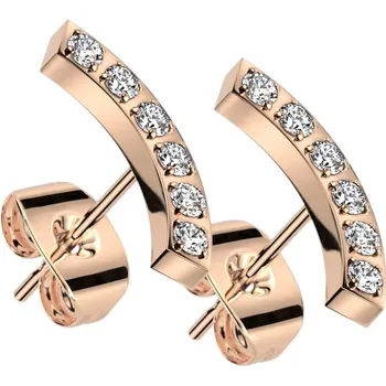 Náušnice Šperky4U Zlacené celové náušnice se zirkony - OPN1949-RD