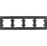 Rámeček Hager Lumina Passion čtyřnásobný horizontální černý hliník