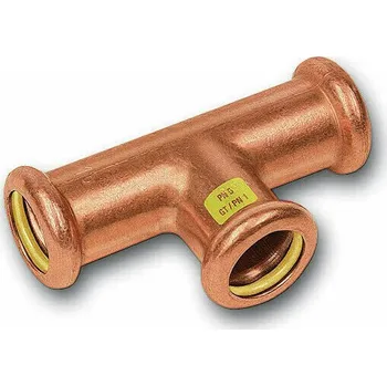 rozdělovač topení T-kus redukovaný lisovací Sanha Cu Press Gas 10130 35×35×28 mm